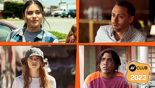Image collage of screenshots, including Emma Stone in The Curse, Devery Jacobs in Reservation Dogs, Kieran Culkin in Succession, and Jharrel Jerome in I'm A Virgo